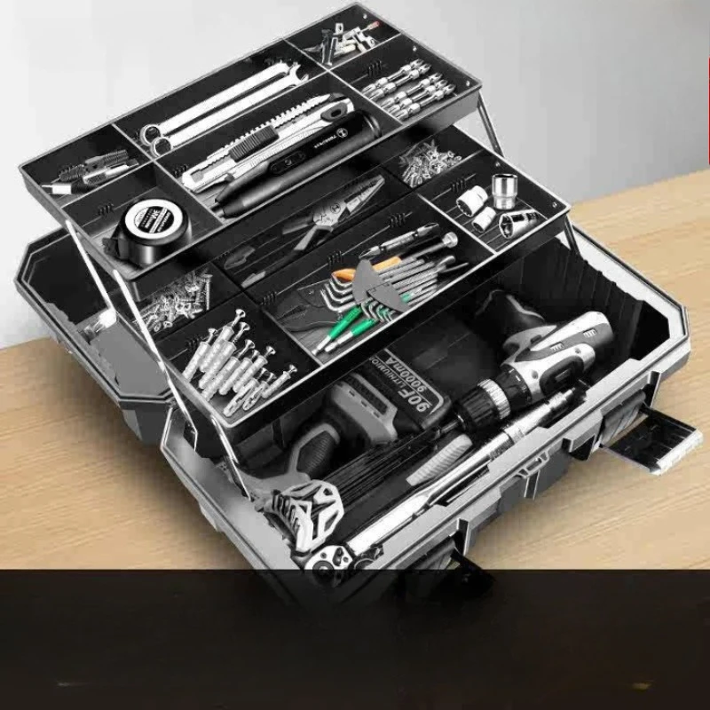 Car maintenance toolbox Thickened multi-functional folding hardware storage box