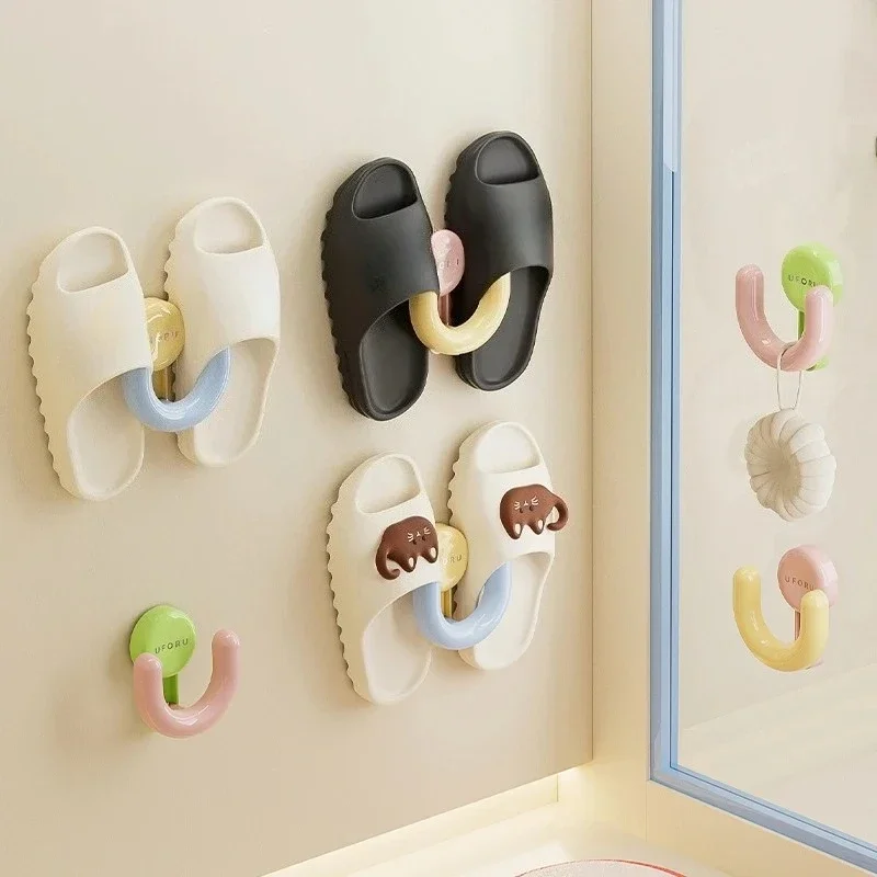 An der Wand montiertes Hausschuhregal, Schuhregal mit Saugnapfaufhängung, an der Wand montiertes Badezimmer, Dusche, Schuhregal für zu Hause, Wandmontage