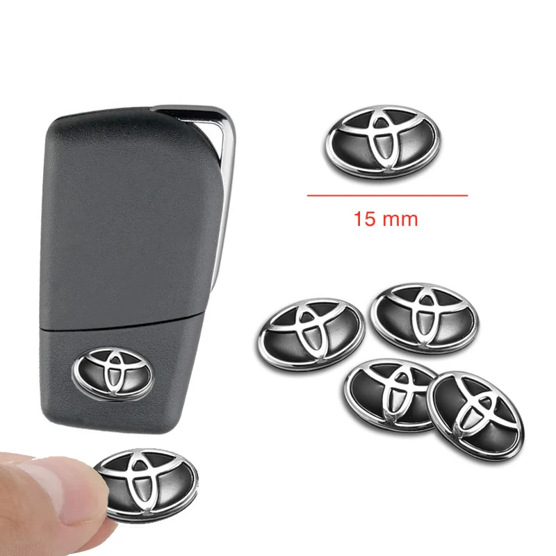 5Pcs Aluminium Metal Car Key Emblem Stickers For Toyota Gazoo Racing Corolla Yaris Chr Auris Rav4 Prius Prado Avensis Verso