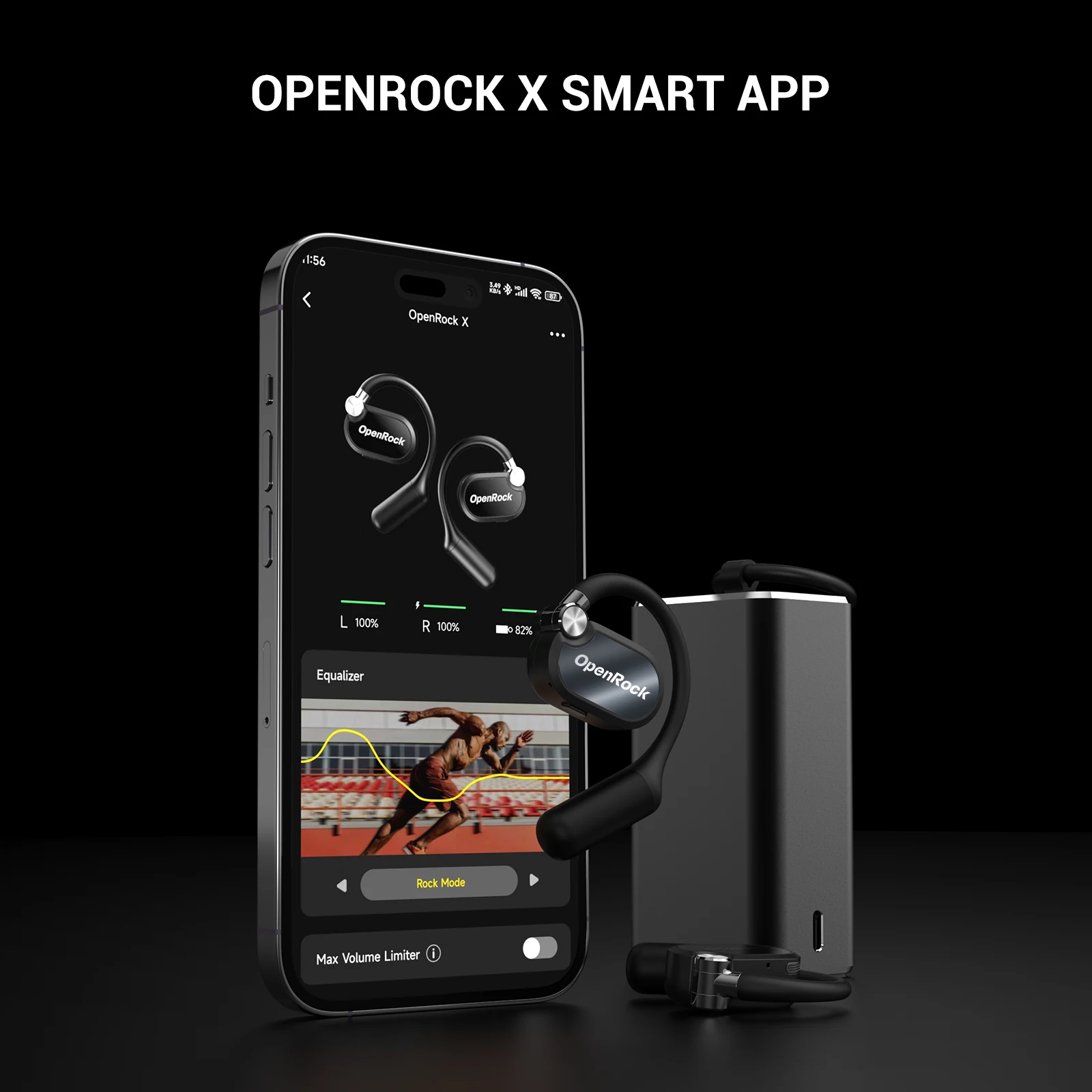 Oneodio OpenRock X Open Ear Headphones Bluetooth 5.3 Wireless Earphones OWS Air Conduction Sports Earbuds With 4 ENC Mic APP 48h