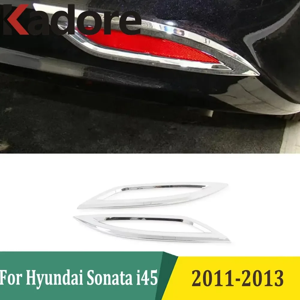

For Hyundai Sonata i45 2011 2012 2013 Chrome Rear Fog Lights Cover Foglight Lamp Frame Trim Exterior Accessories Car Sticker