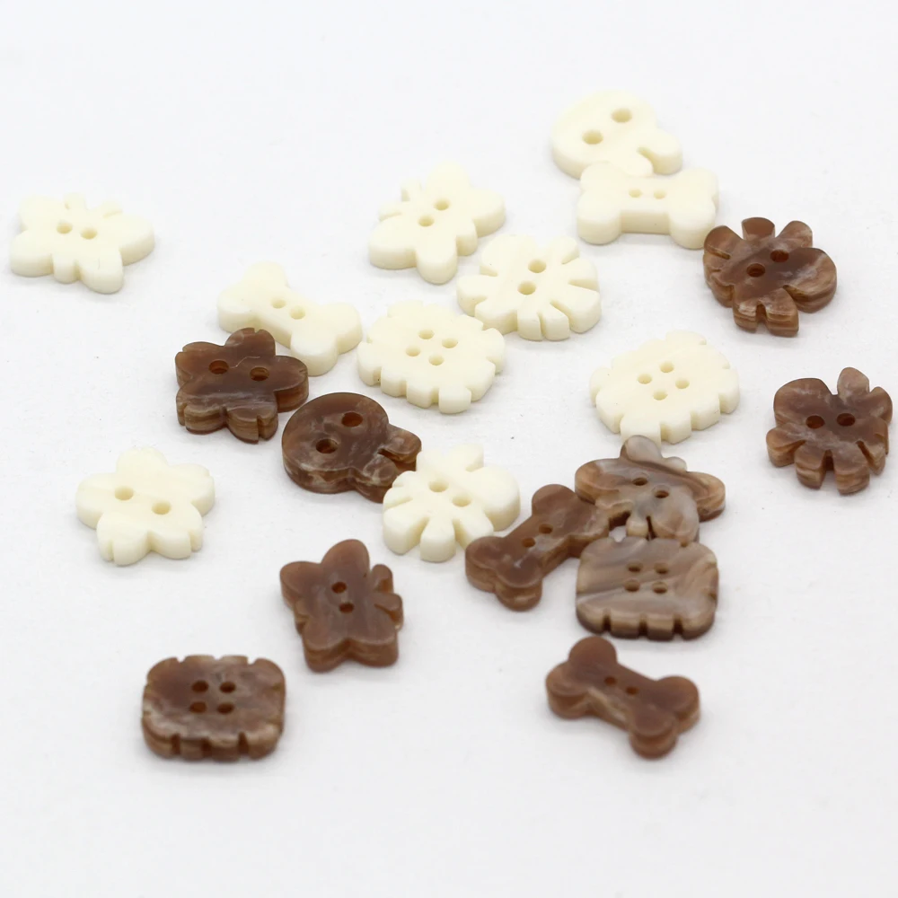 HENGC 30 قطعة أزرار الراتنج الصغيرة على شكل أرنب زهرة للملابس النسائية قميص بلوزة فستان زينة يدوية إكسسوارات الخياطة