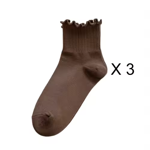 3 Pairs/Lot Cute Socks For Women New Japanese Style Breathable Girls Short Socks Kawaii Solid Socks Frilly Ruffle Socks Casual - Image 16