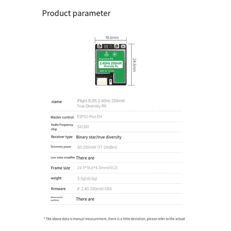 ELRS Diversity Receiver ELRS 2.4Ghz 250Mw True Diversity RX With Dual Antenna For FPV-POS
