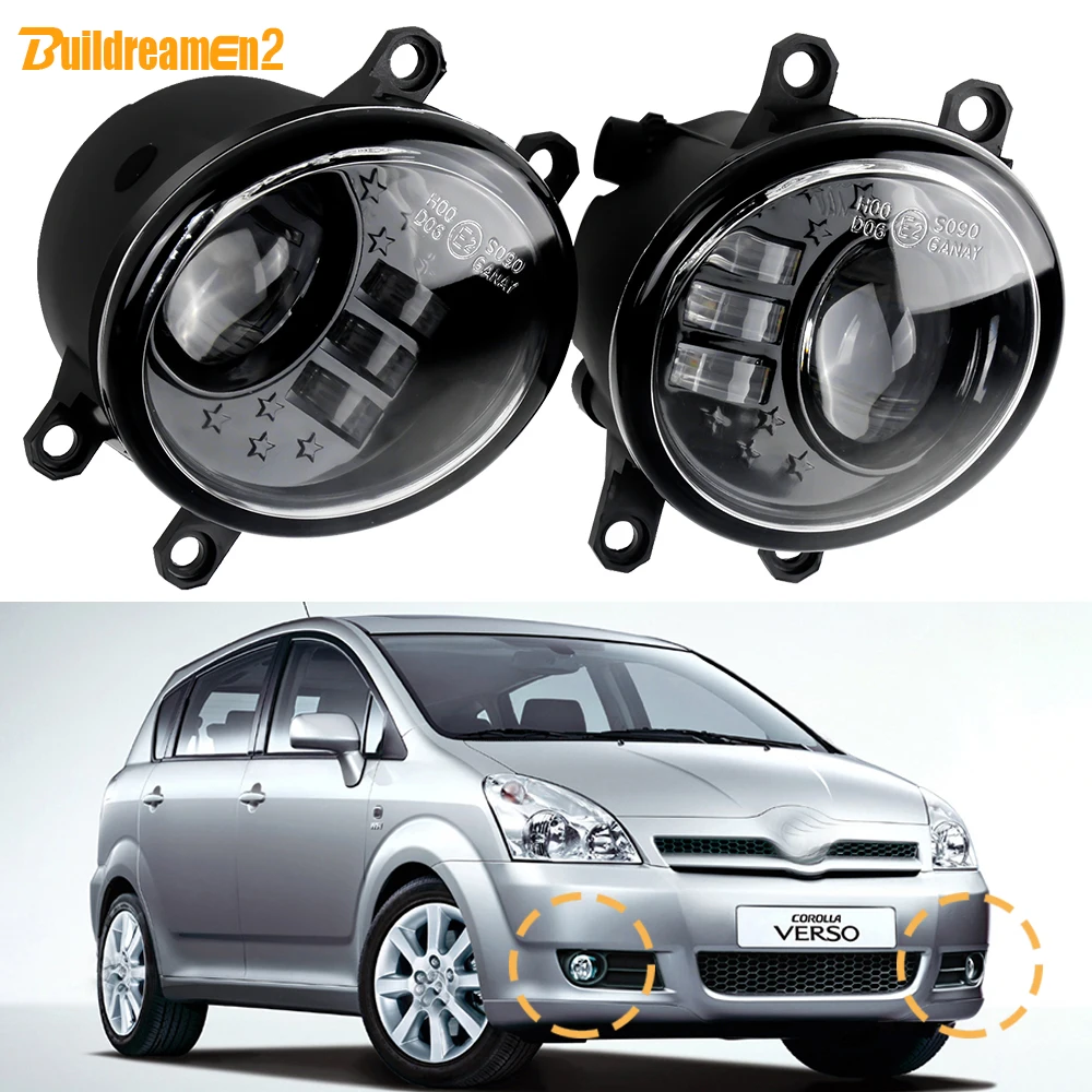 1 paar 30 W Upgrade LED Objektiv Nebel Licht Für Toyota Corolla Verso MPV 2006 2007 2008 2009 Auto rechts + Links Nebel Lampe DRL Montage