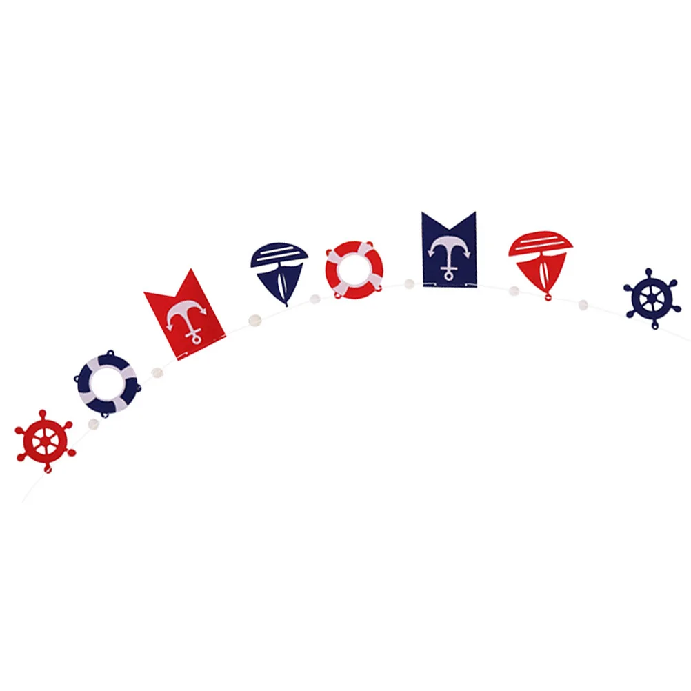 

Sailing Banners Ocean Theme Bunting Reusable Tear Resistant Pull Flag Hanging Decor for Room Party Outdoor Indoor