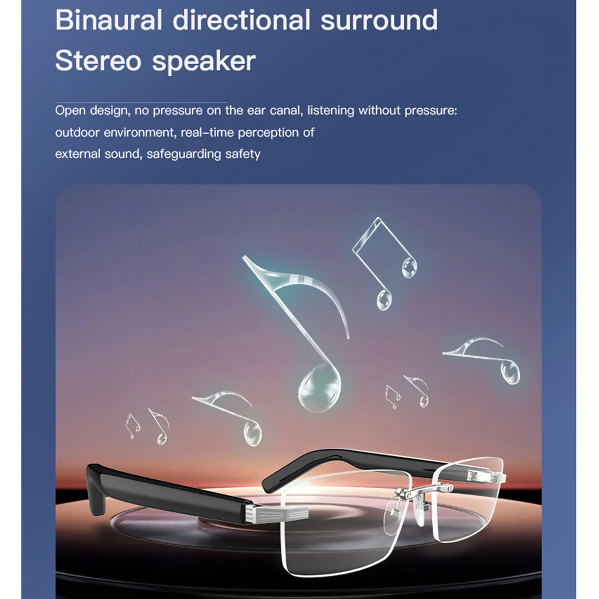 Supporto per occhiali intelligenti Scambio Lenti per miopia Chiamata Bluetooth AI Assistente vocale Navigazione Ascolta brani Occhiali per traduzione intelligente