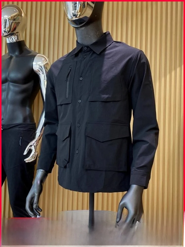 

Men's Casual irt Sle Jaet Loose Fit Multiple kets Outdoor Workwear Fall 2025 Faion Versatile Outerwear