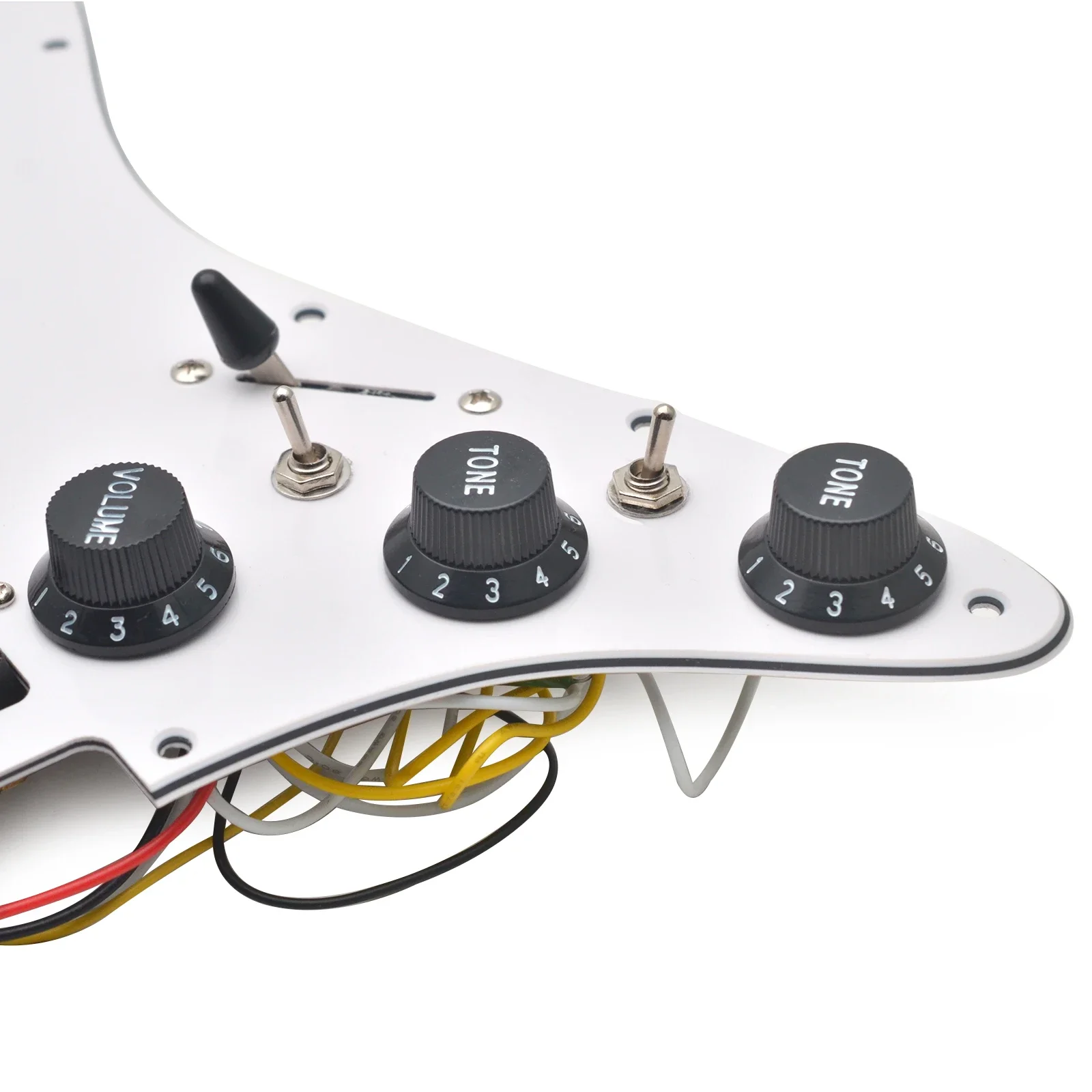 HSH Coil Splitting Electric Guitar Pickguard Big Umbrella Adjusting Screw Prewired Scratchplate Assembly White