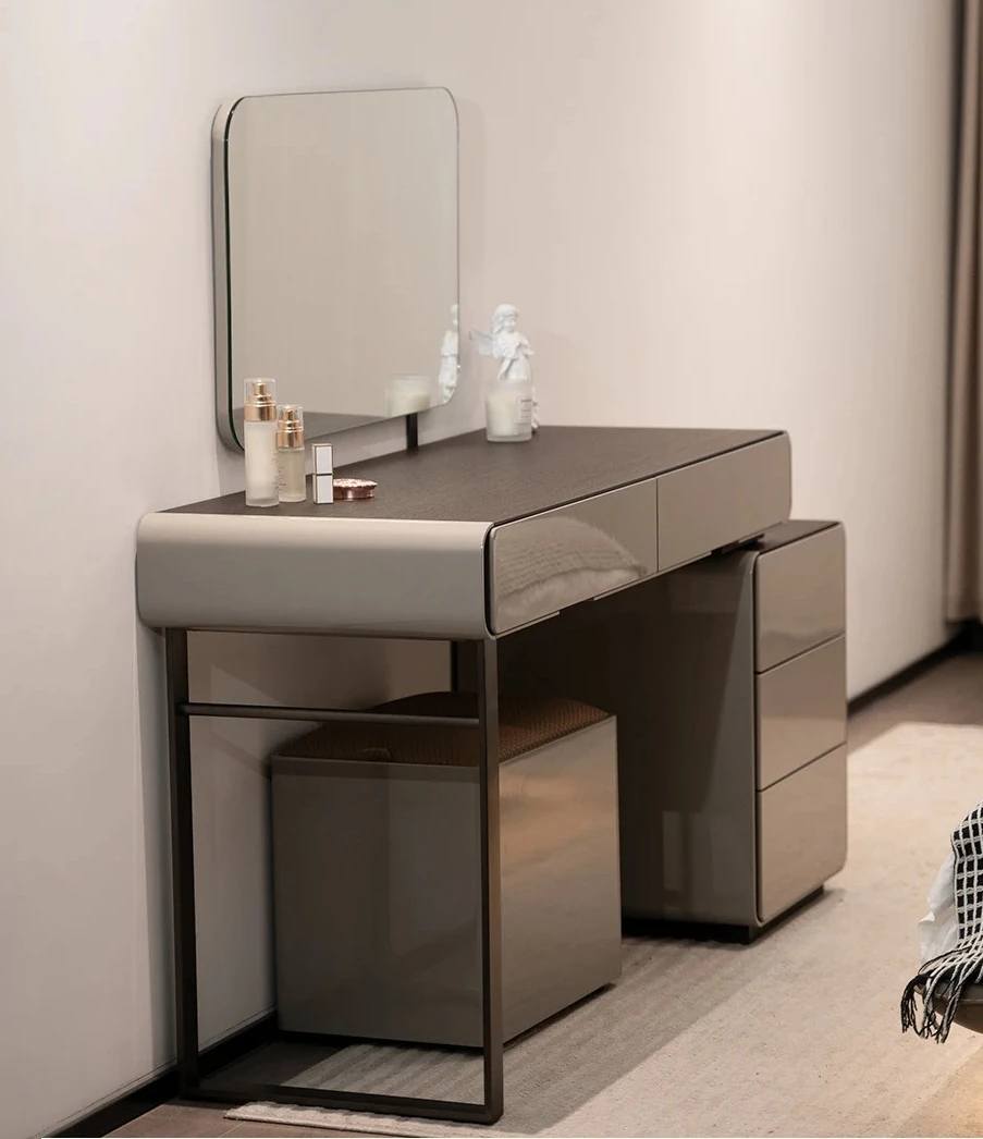 

Итальянский минималистичный элитный светлый роскошный шкаф для хранения прикроватной тумбочки, современный минималистичный шкафчик для туалетного столика