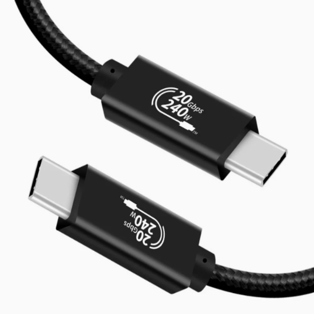 USB C to Type-C Cable 4K@60Hz E-Marker 20Gbps Video Monitor 5A PD3.1 240W Fast Charger USB 3.2 Gen2 Cable for MacBook Dock Hub