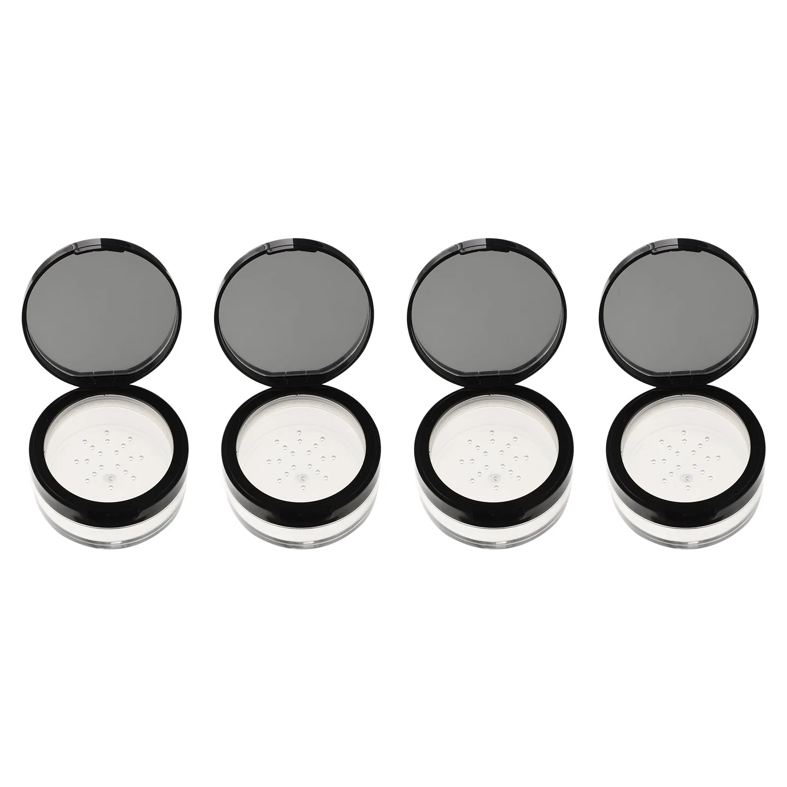 Compact Powder Case 4 Pack Anti Leak Makeup Containers with Mirror for Travel Office School Storage