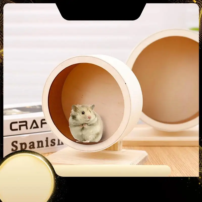 

Hamster Running Wheel Wooden Belt Support Roller Running Rack Pet Supplies