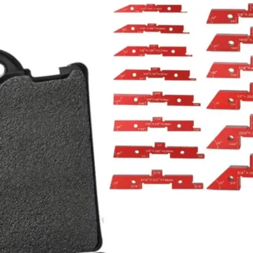 Red Aluminum Alloy Table Setup Blocks Set 14pcs Height Depth Angle Gauge Bars For Woodworking Router Planer Band Saw Tools