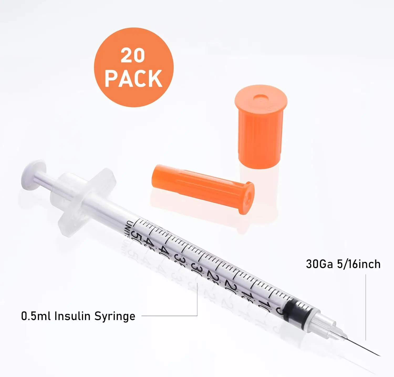 Immagine 4: Siringa per insulina da 0,5 ml, siringa da laboratorio confezionata singolarmente, 14 pezzi
