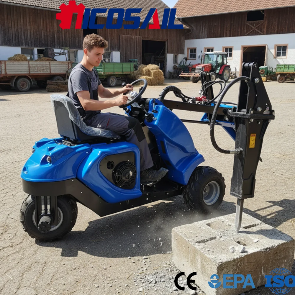 

Mini 3-Wheel Skid Steer Loader Custom Euro 5 CE Compact Loader for Farm and Construction Jobs