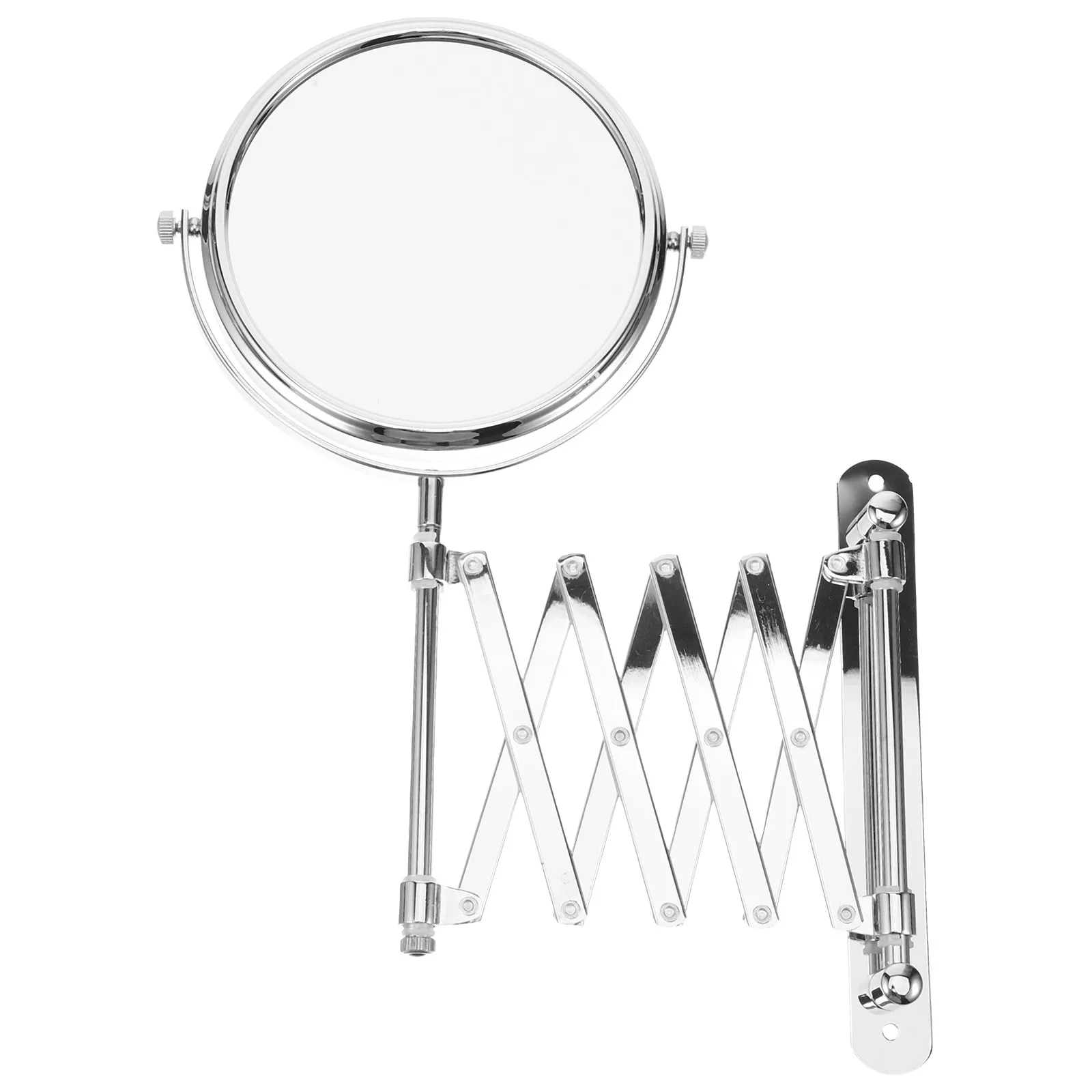 

6 Inch Round Bathroom Mirror Retractable 3X Magnifying Swivel Extendable Wall Mounted Makeup Mirror for Touch Ups