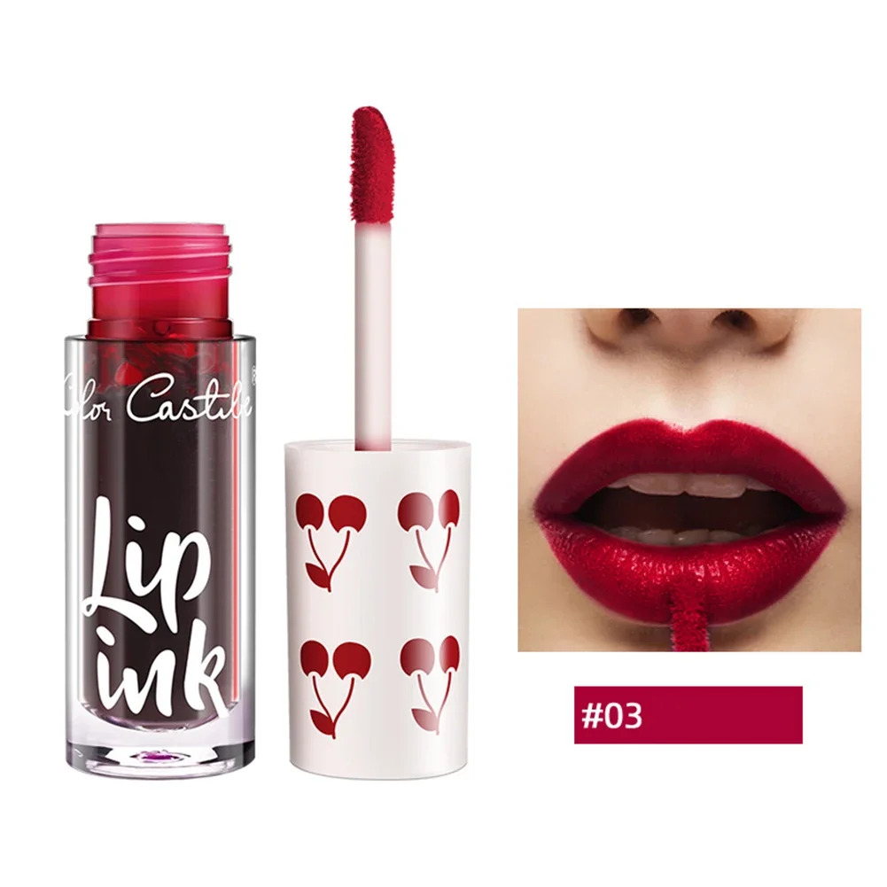 Brillo de labios de agua de espejo de alta duración, hidratante, tinte de labios rojo Sexy, fruta, lápiz labial líquido impermeable, cosmético para mujer