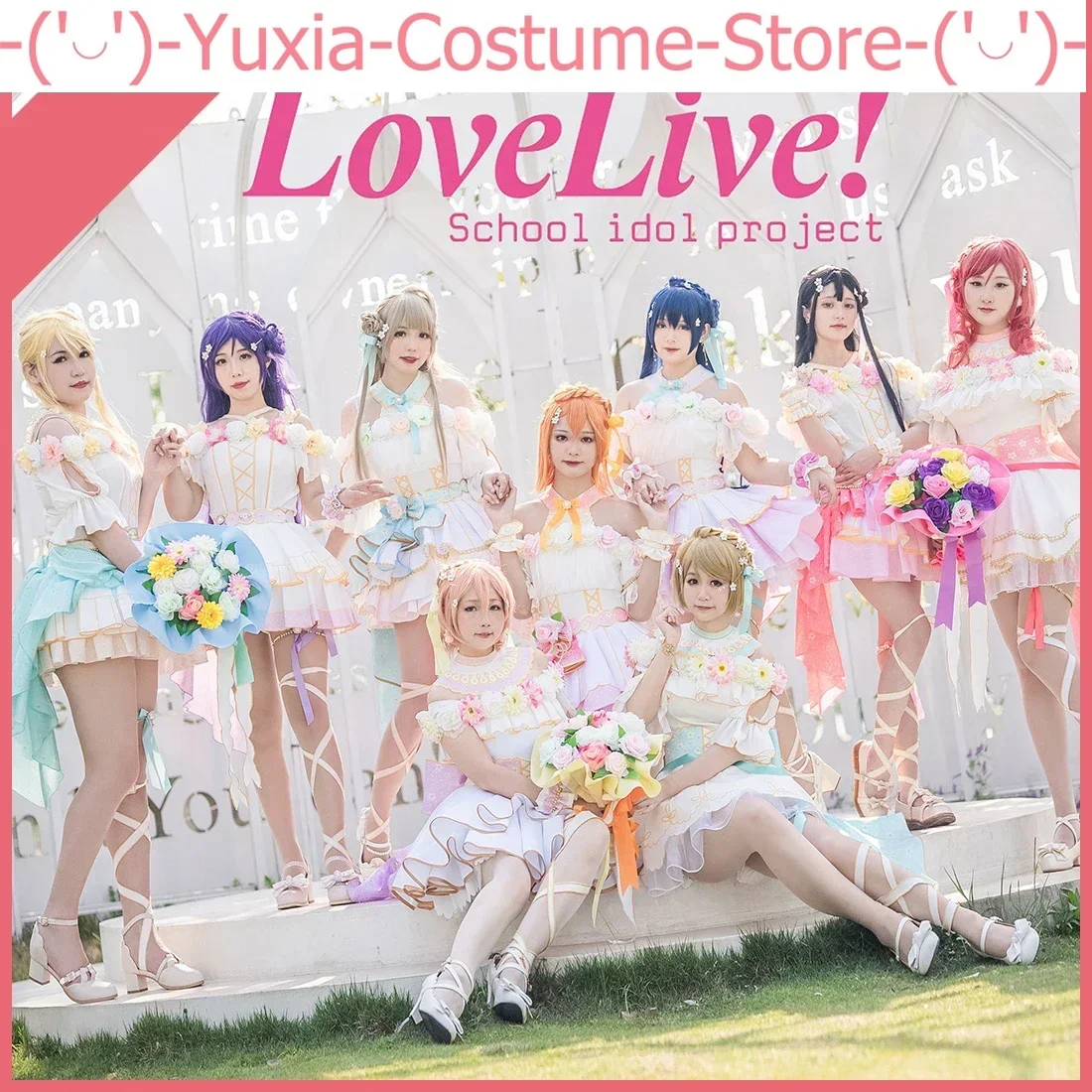 Anime!Lovelive Maki Rin Hanayo Alle Leden Bloemenfestivaljurk Elegant Uniform Cosplay Kostuum Rollenspel Pak Vrouwen Nieuw