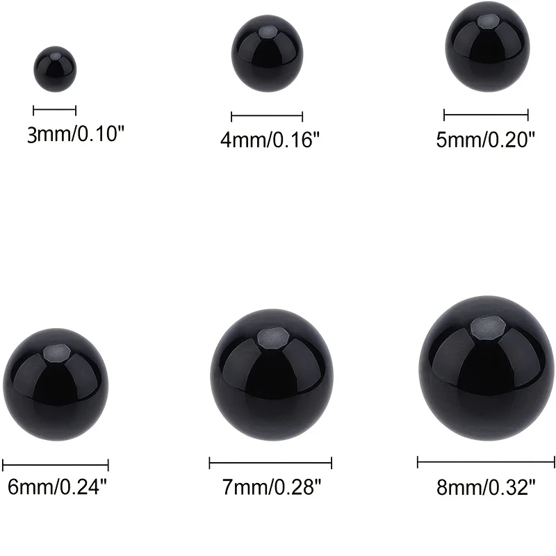 1100pcs 3/4/5/6/7/8mm black round bead perforated set box can be used as a small gift vase filling material for DIY bracelet mak - view 4