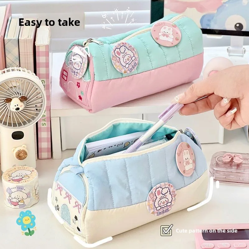 Estuche para lápices con diseño de casa pequeña, caja de papelería pequeña y bonita, bolsa de almacenamiento de nicho para estudiantes de gran capacidad, superventas