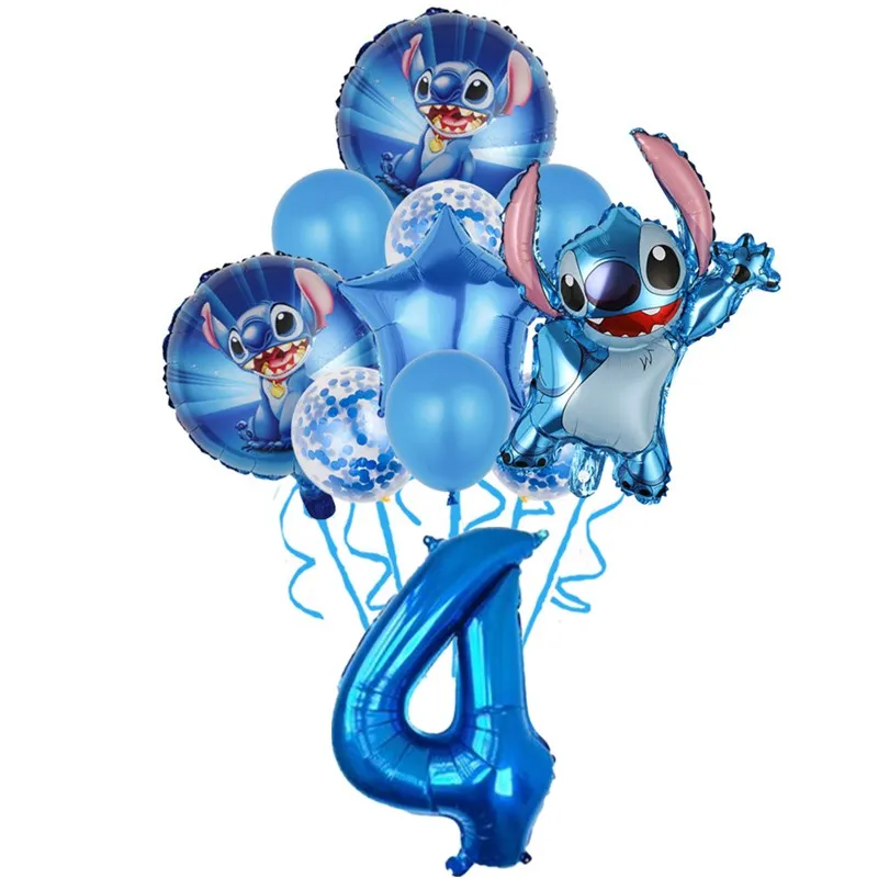 11 pz Disney Rosa Lilo & Stitch Foil Palloncino Ragazzo Ragazza Decorazione Festa di Compleanno 1 2 3 4st Baby Shower Aria Globos Forniture Giocattolo