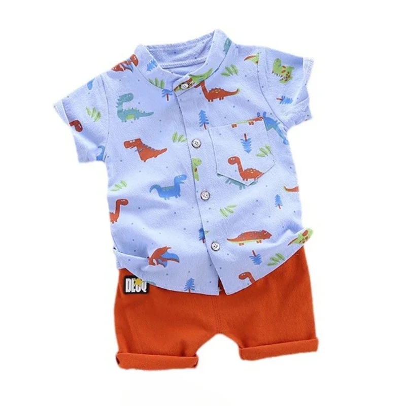 

New Summer Baby Clothes Suit Children Boys Shirt Shorts 2Pcs/Sets Kids Clothing Infant Casual Cartoon Costume Toddler Tracksuits