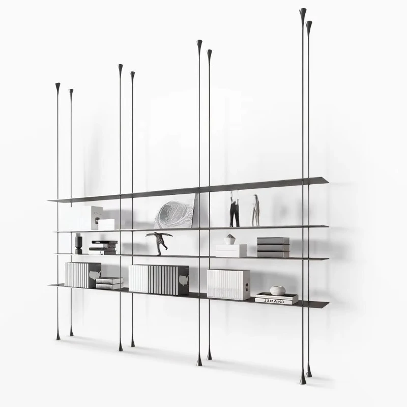 Bookcase Bookcase Modern Simple Luxury Modular Custom Metal Aluminum Frame with Living Room Bedroom Light Emitting Diode Light