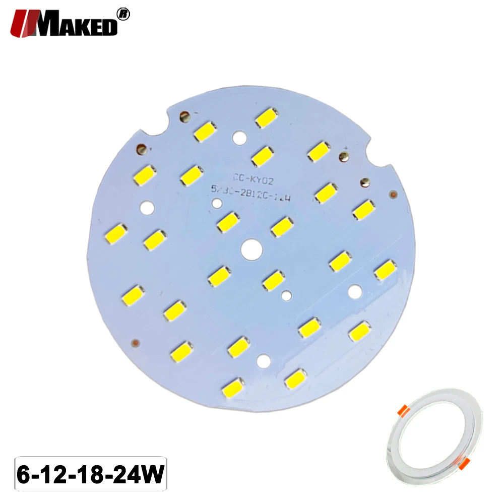 

5/10Pcs LED PCB 12W 18W LED Downlight Aluminum Plate Lighting Heatsink SMD5730 110lm/w Round Light Source For Panel Ceiling Lamp