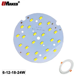 5/10Pcs LED PCB 12W 18W LED Downlight Aluminum Plate Lighting Heatsink SMD5730 110lm/w Round Light Source For Panel Ceiling Lamp