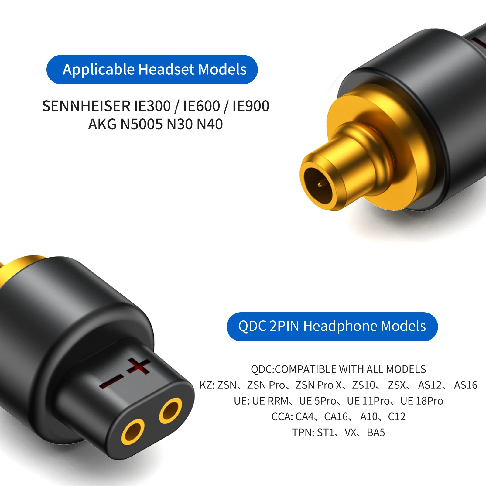 OKCSC QDC Female SENNHEISER IE300 Male Earphone Adapter to Earphones Earsets for SENNHEISER IE300 IE600 IE900 AKG N5005 N30 N40