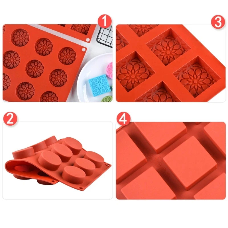 367A 15 Cavities Chocolate Moulds Mousse Mold Cake Molds Silicone Material Fondant Mould Flower Shaped Gift for Baking Lover