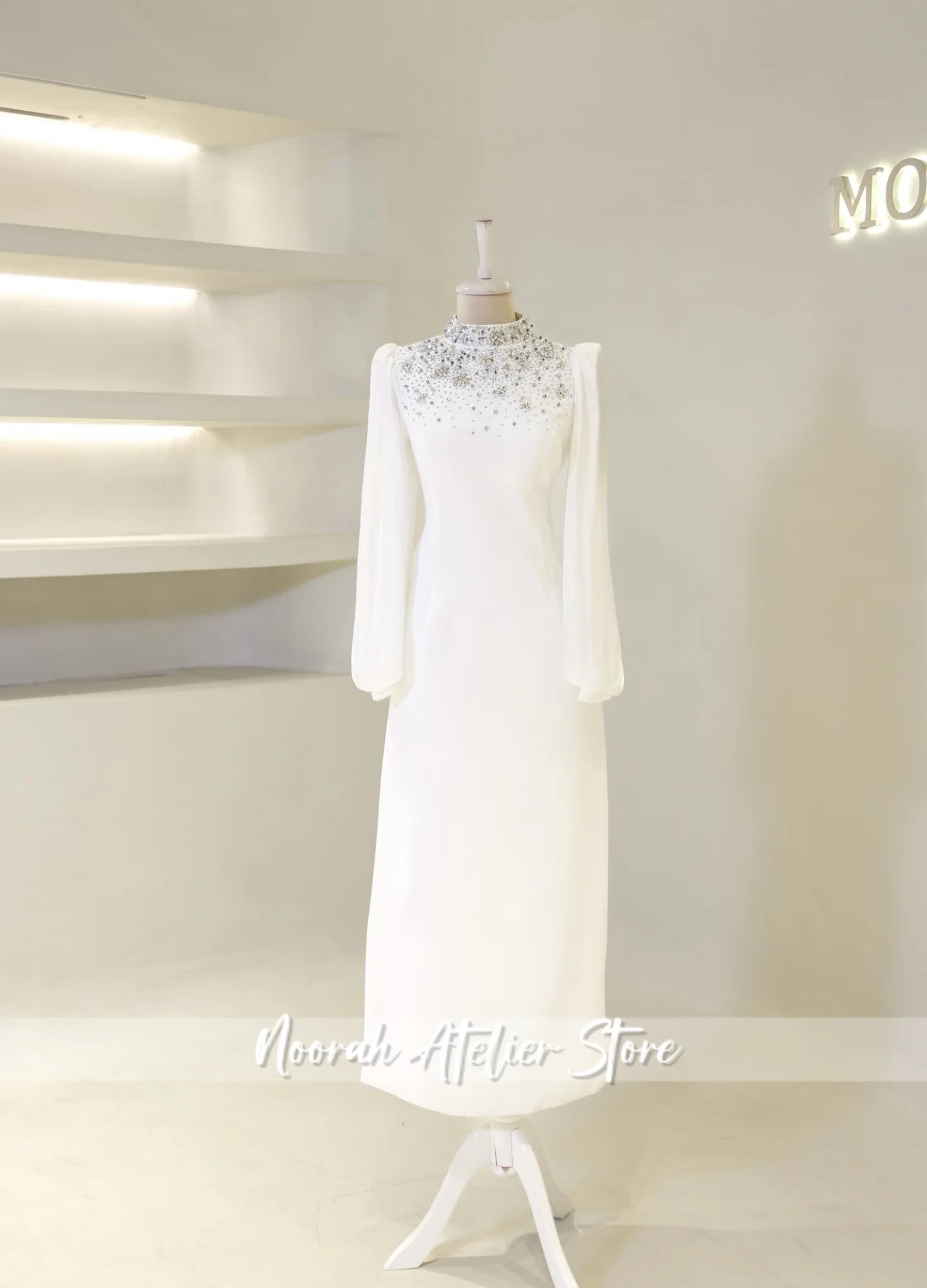 فساتين سهرة نسائية فاخرة جديدة مطرزة باللون الأسود H N 2025 دبي الإسلامية بأكمام طويلة فستان رسمي مخصص