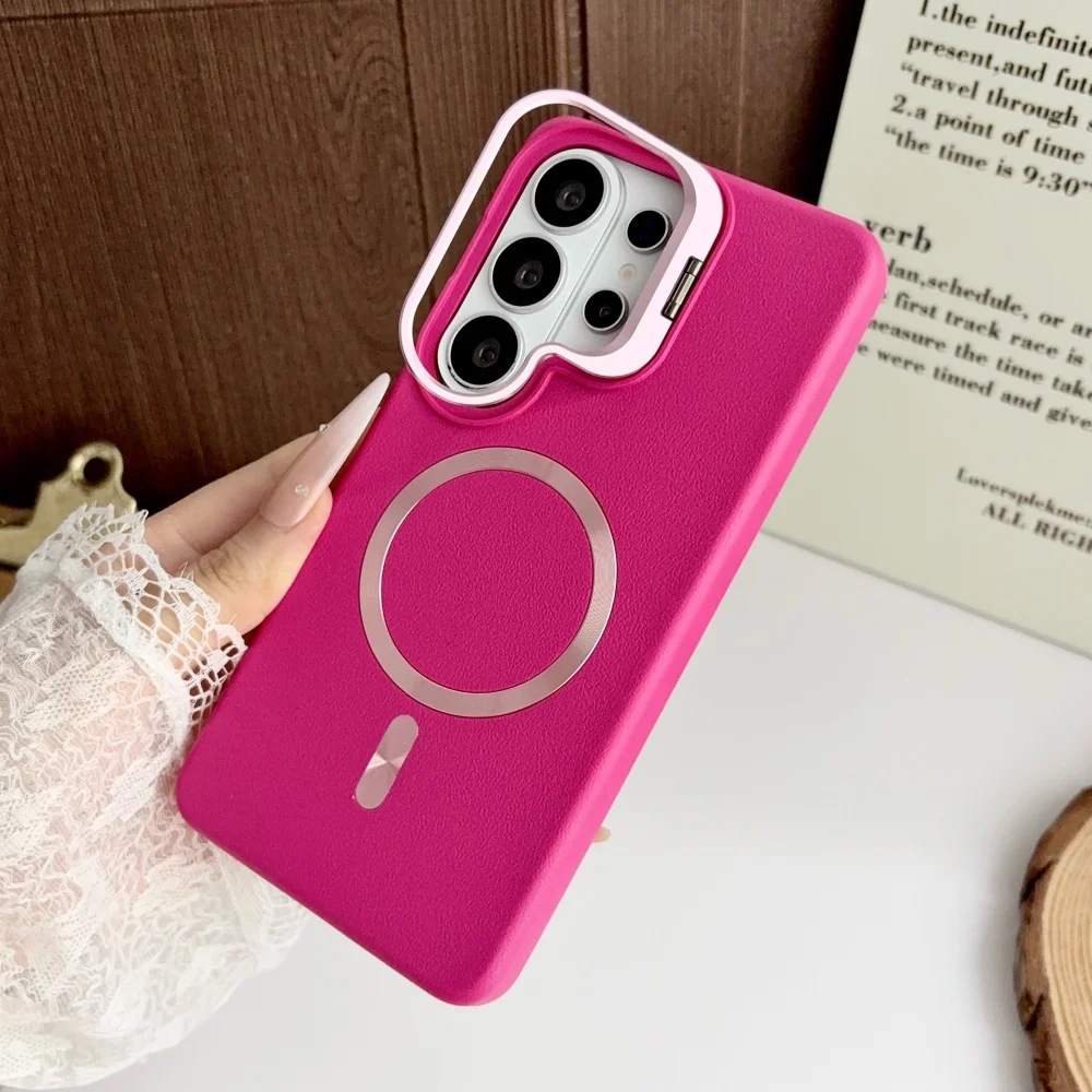 Matte Magnetic Phone Case For Samsung Galaxy S26 S25 S24 S23 Ultra S26 S25 Plus S24 S23 For Magsafe Wireless Charge Stand Cover