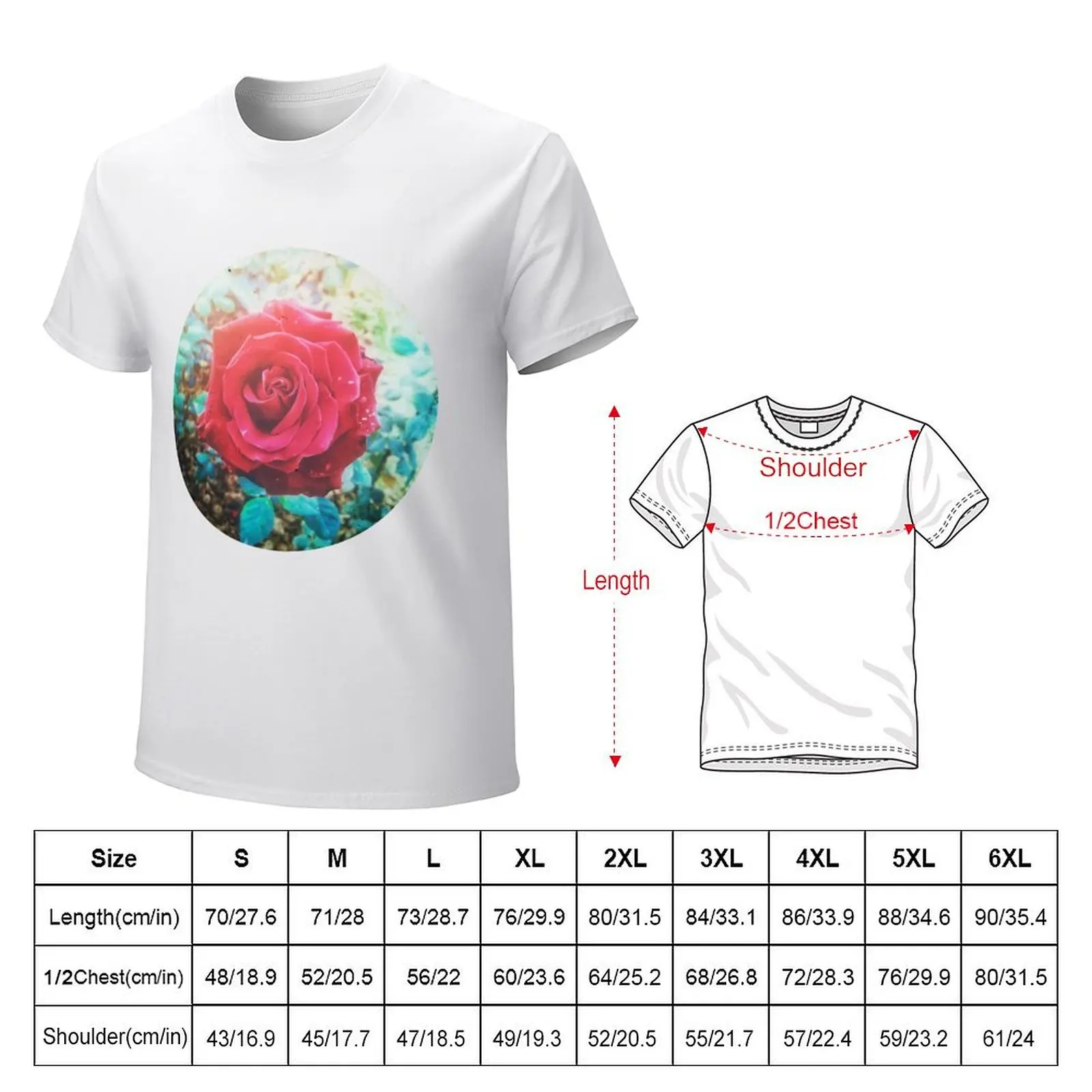 RED ROSE VINTAGE INDIA T-shirt anime clothes vintage clothes sports fans tops mens clothing