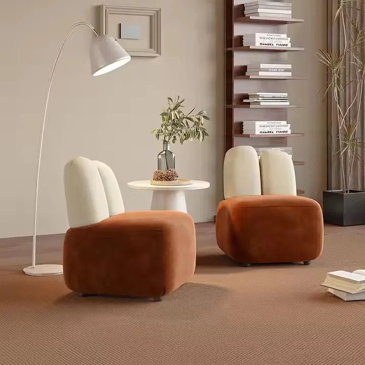 Cream Wind Rest Area Hotel Living Room Single Sofa Chair Complements Casual Tea Shop Table