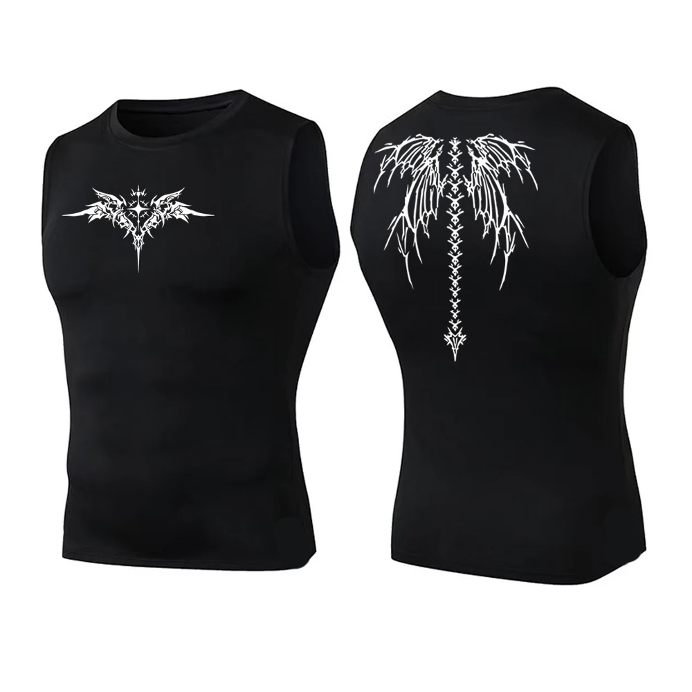 Men compression shaping vest ice silk slim fit sports vest body shaping fitness tight fitting shirt vest quick drying fitnes top