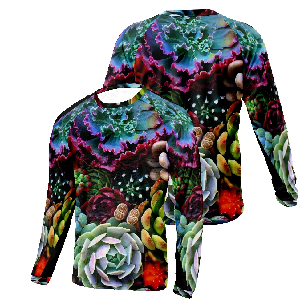 

Succulent plants crew neck sweater men's and women's clothing high street trend Fashion couple round neck long sleeves Tiger2