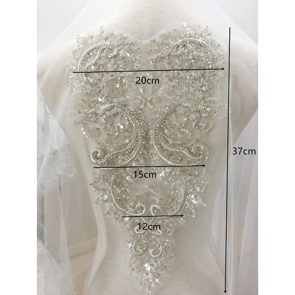 1 Piece Handmade Rhinestone Crystal Appliques Sew On Wedding Dress Patch Decoration Accessories