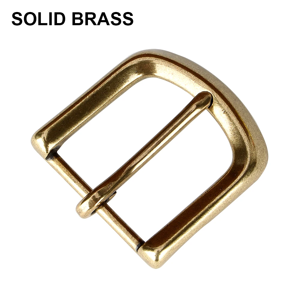 40mm Belt Buckle Solid Brass Antique Brass Single Pin End Bar Buckles Fit for 37mm-39mm Belt Leather Craft Jeans Parts Golden