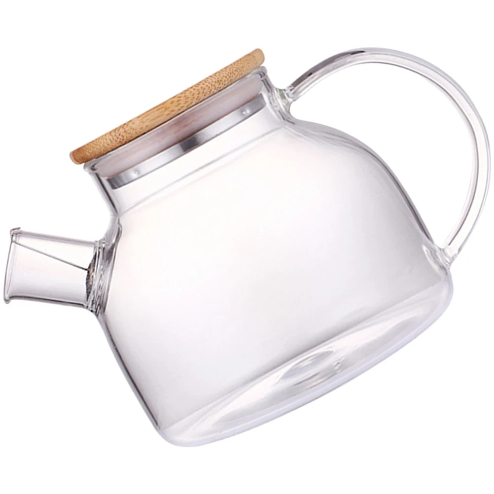 

Ergonomic Handle Glass Water Pitcher Clear Milk Jug with Lid Kitchen Beverage Dispenser Home Use Visible Capacity 1.5L