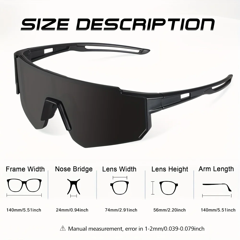 1/3PCS Oversize Outdoor Radfahren Sonnenbrille Männer Frauen Fahren Fahrrad Brille Fahrrad Sport Klettern Schutz UV400 Brille – Detail 1