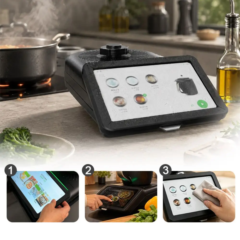 Anti-Scratch Screen Protector PC&ABS Material Silicone Display Protective Plate Black Display Fit Protective Cover Kitchen Use