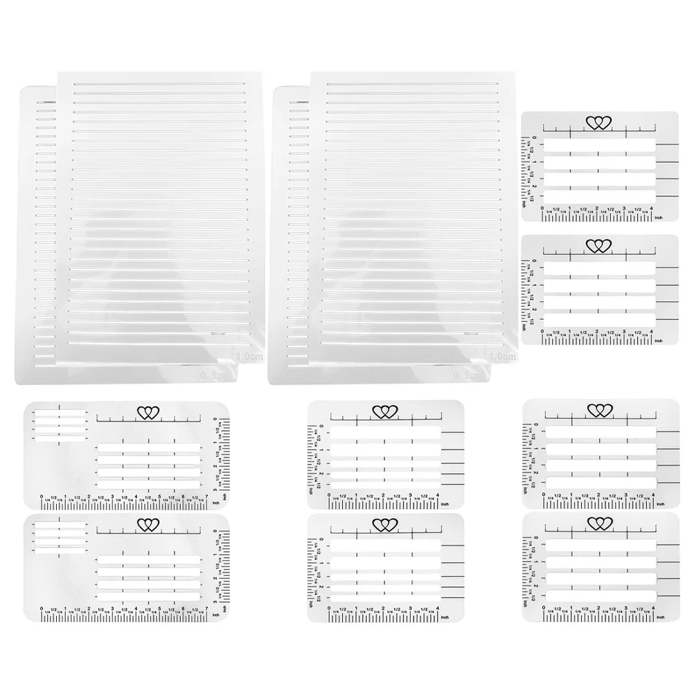 

12Pcs Envelope Addressing Template Rulers Plastic Multi-Functional Lettering Guides for Journaling Calligraphy Stencils Writing