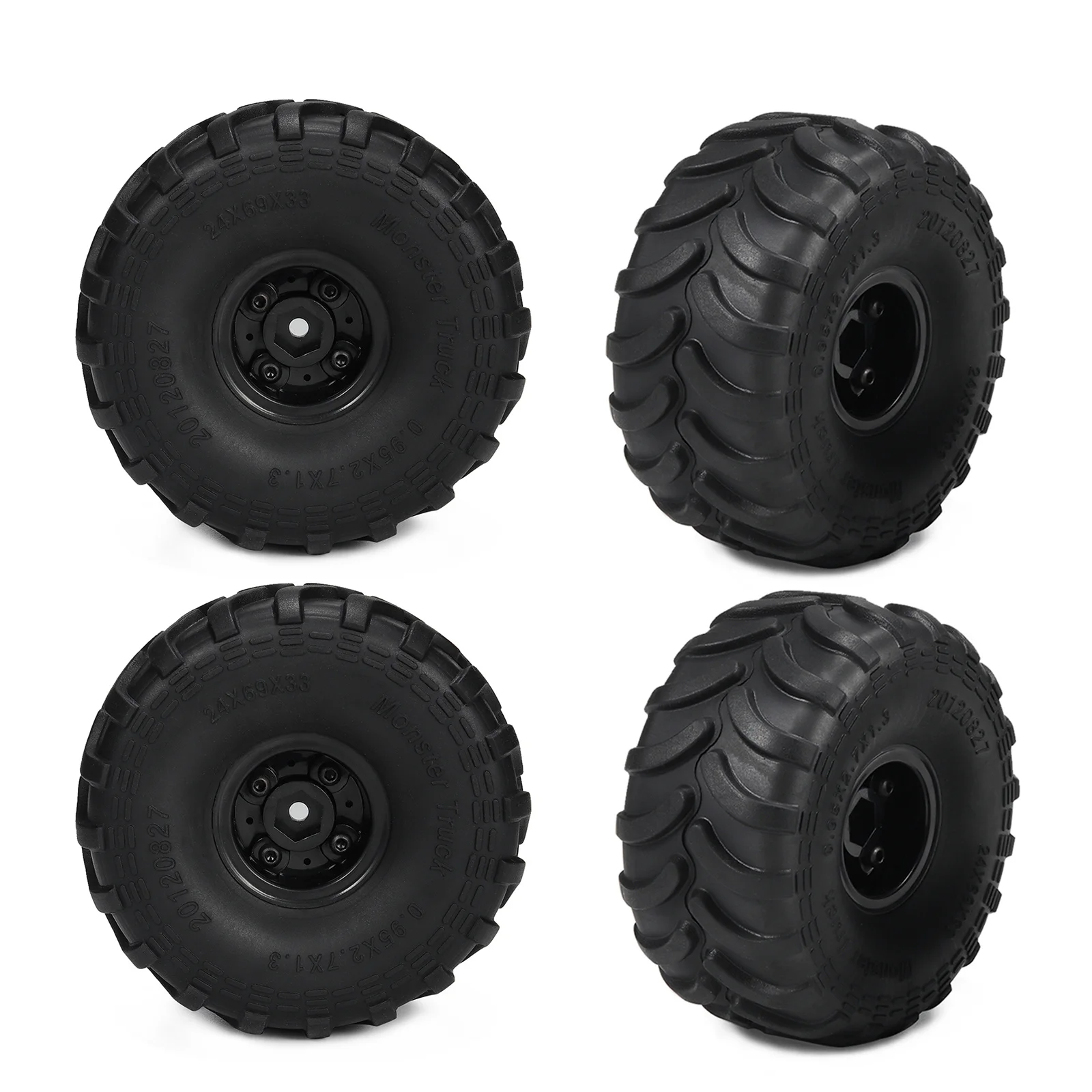 4PCS 1.0 Wheel Rims Tires for Axial AX24 SCX24 FMS FCX24 K5 Blazer RC Trucks Upgrade parts for RC Crawler Rc car models