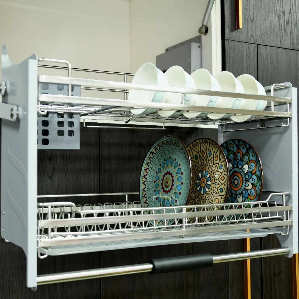 Special offer! 304 material adjustable strength slow drop wall cabinet wall cabinet lift basket dish chopstick box elevator