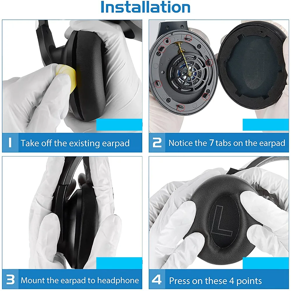 レザー交換用イヤーパッド,イヤホン用防音パッド,Q20,q20bt,タンパク質,2個