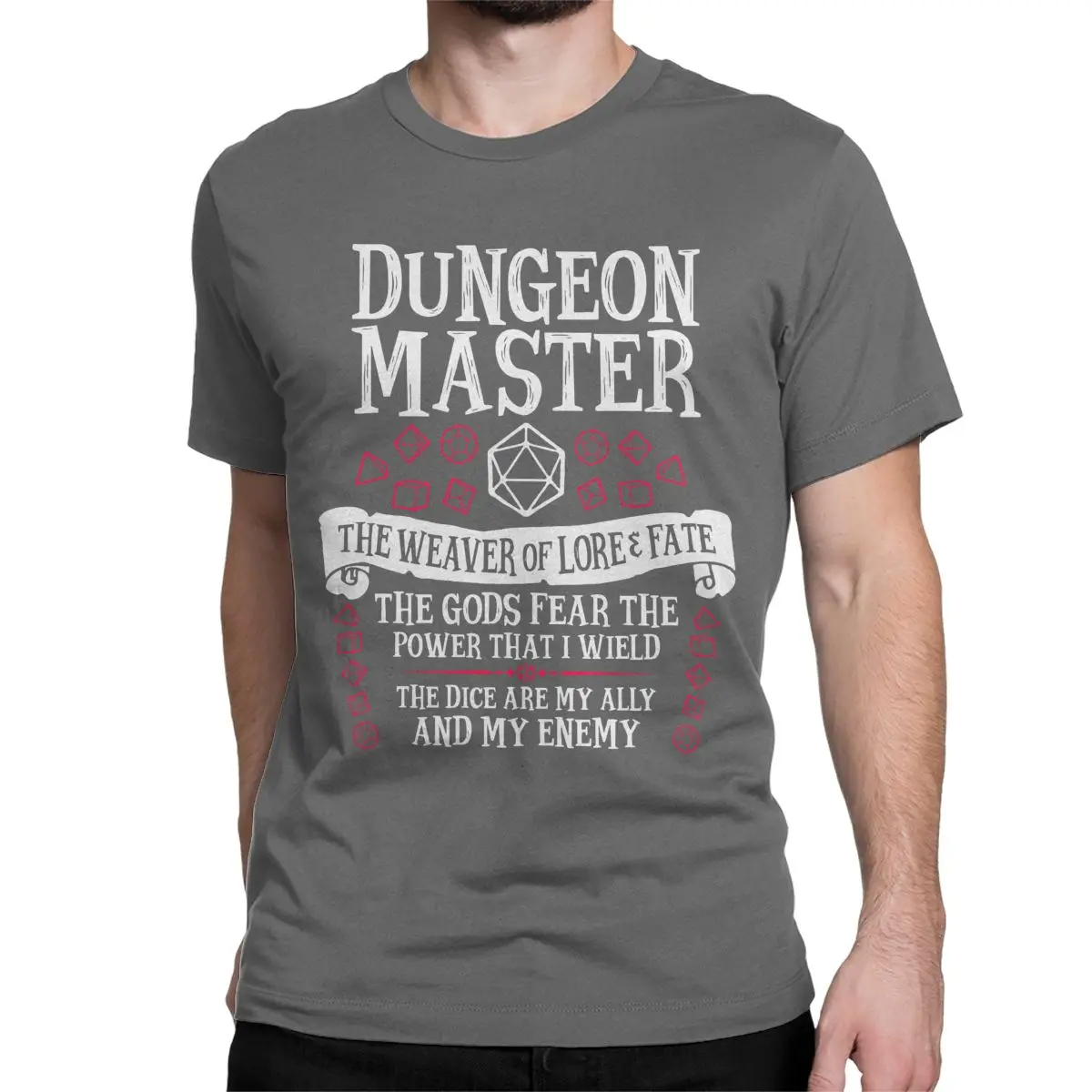 Vintage Dungeon Master The Weaver of Lore & Fate T-Shirt for Men Women Cotton T Shirts DnD Short Sleeve Tee Shirt Men Clothing