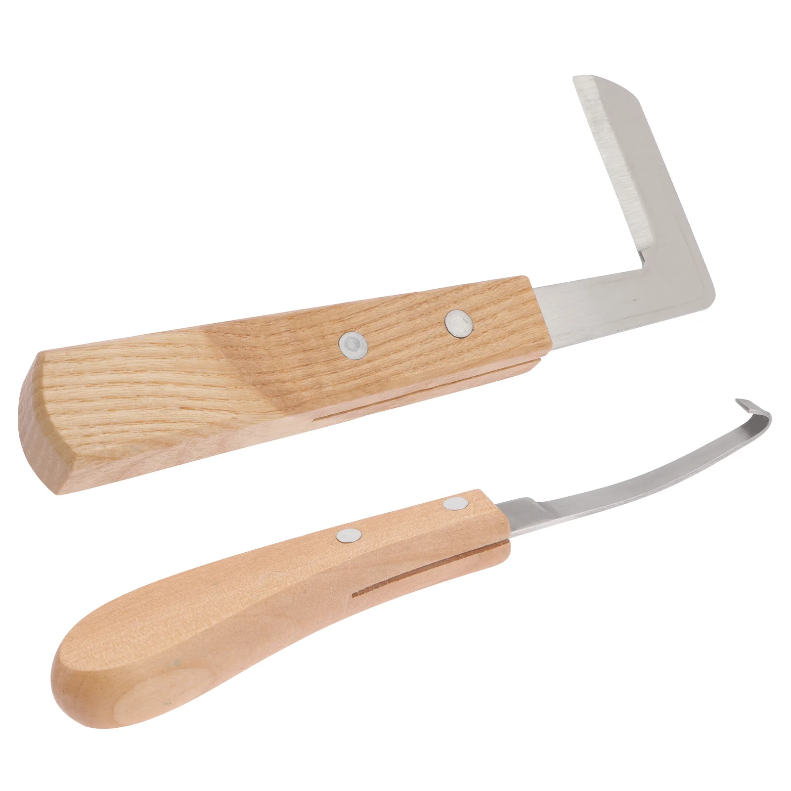 

2 pcs Wooden Handle Hoof Trimmer Set Carbon Steel Blade Portable Horse Sheep Cattle Foot Pruning Tool For Horseshoe Repairing
