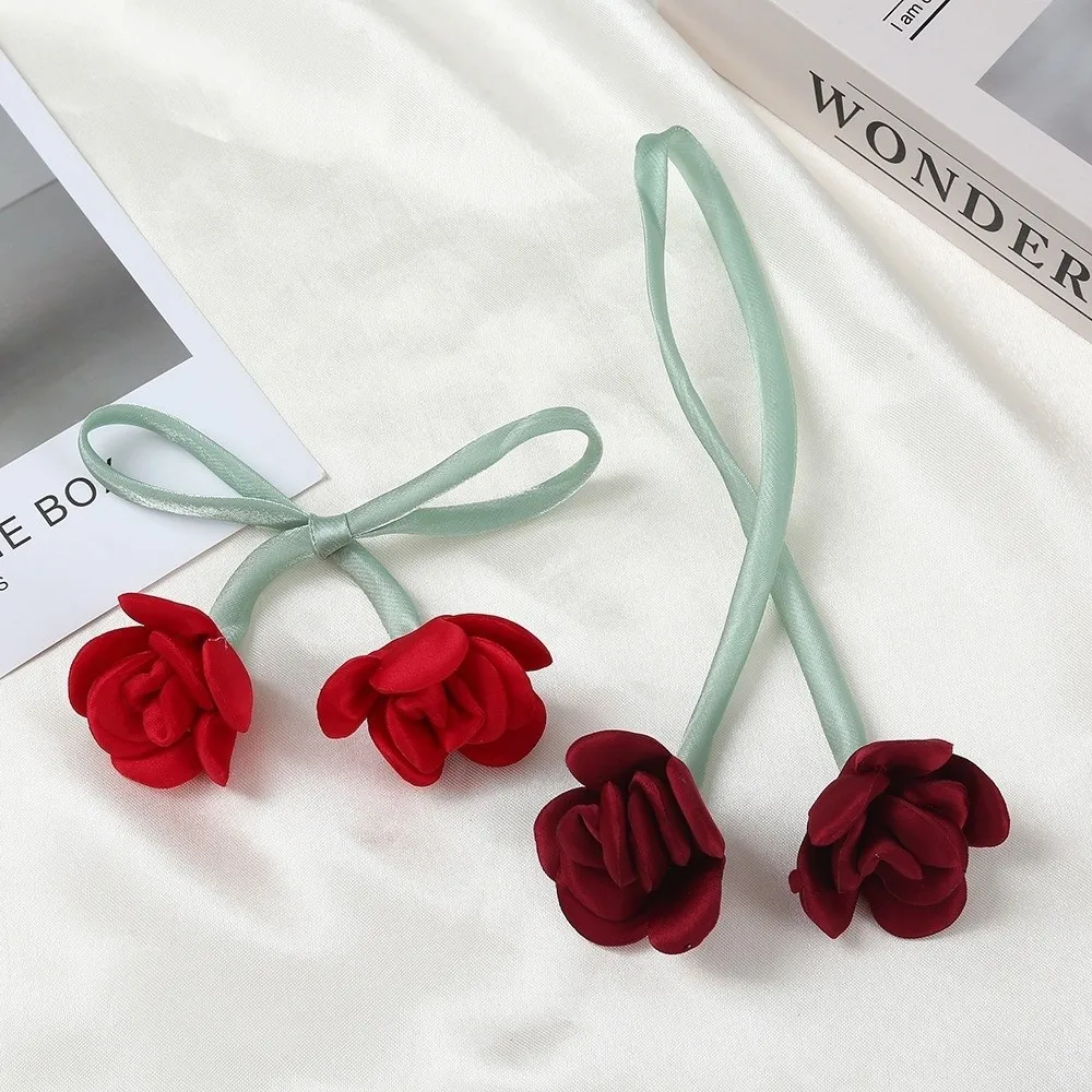 2 PCS Fashion Tulip Curtain Tieback Elegant Beautifully Curtain Straps Adjustable Rose Curtains Tie Rope Living Room